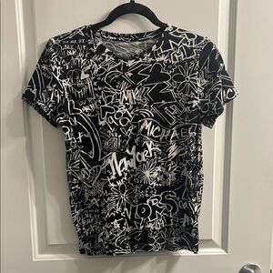 Michael Kors Black and White Graphic T-Shirt